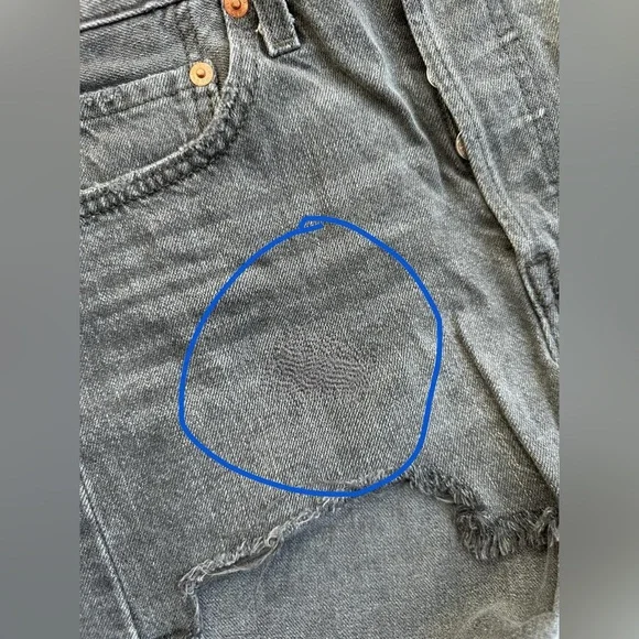 Vintage Levi's 501 Black Cutoff Denim Jean Shorts, size 26 - Picture 5 of 8